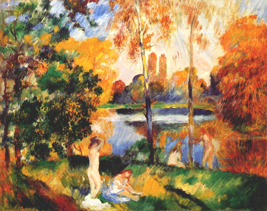 Landscape with female bathers 1885